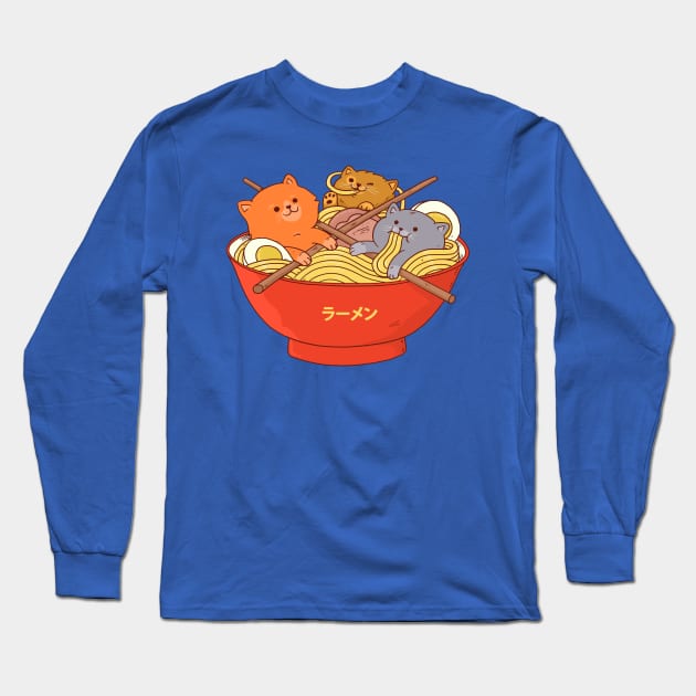 Ramen and cats Long Sleeve T-Shirt by ppmid